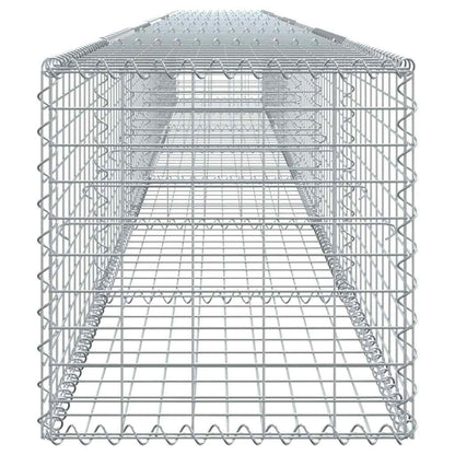 vidaXL Gabion Basket with Cover 700x50x50 cm Galvanised Iron 4