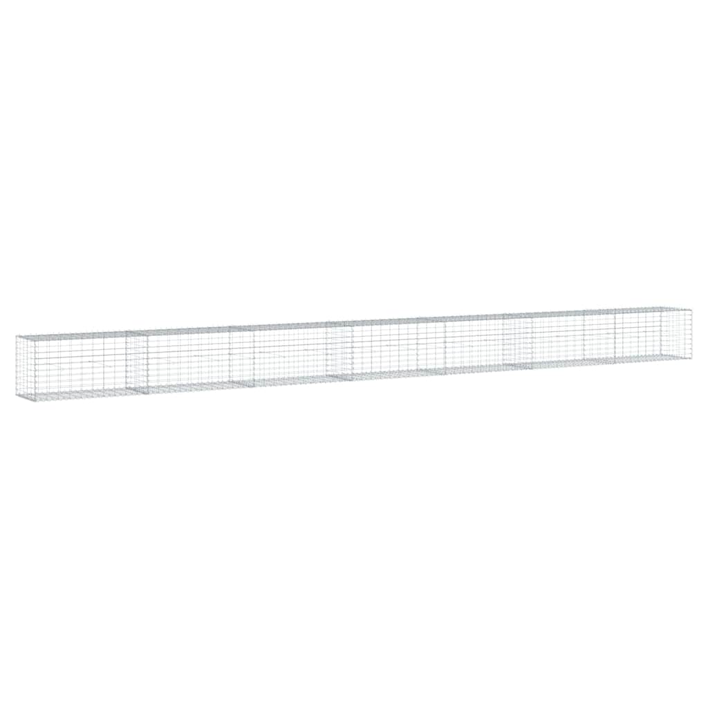 vidaXL Gabion Basket with Cover 700x50x50 cm Galvanised Iron 5