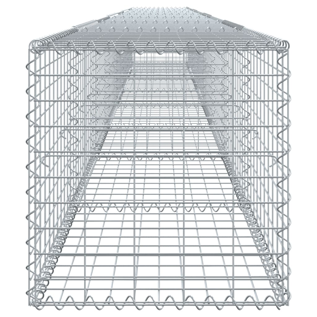 vidaXL Gabion Basket with Cover 800x50x50 cm Galvanised Iron 4