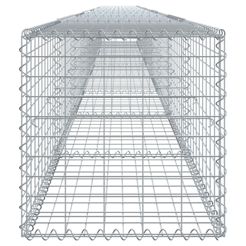 vidaXL Gabion Basket with Cover 900x50x50 cm Galvanised Iron 4