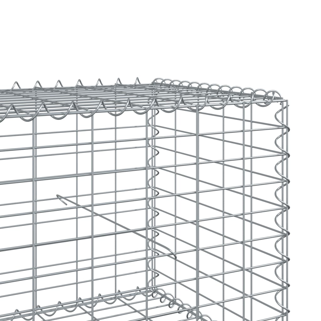vidaXL Gabion Basket with Cover 900x50x50 cm Galvanised Iron 6