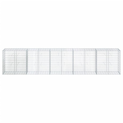 vidaXL Gabion Basket with Cover 500x50x100 cm Galvanised Iron 3