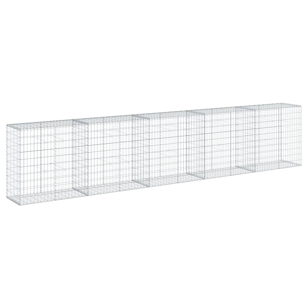 vidaXL Gabion Basket with Cover 500x50x100 cm Galvanised Iron 5