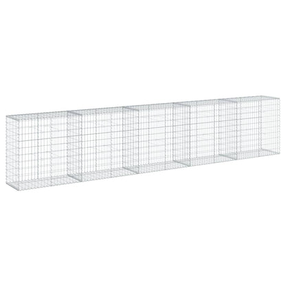 vidaXL Gabion Basket with Cover 500x50x100 cm Galvanised Iron 5