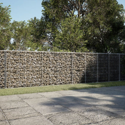 vidaXL Gabion Basket with Cover 500x50x100 cm Galvanised Iron 1