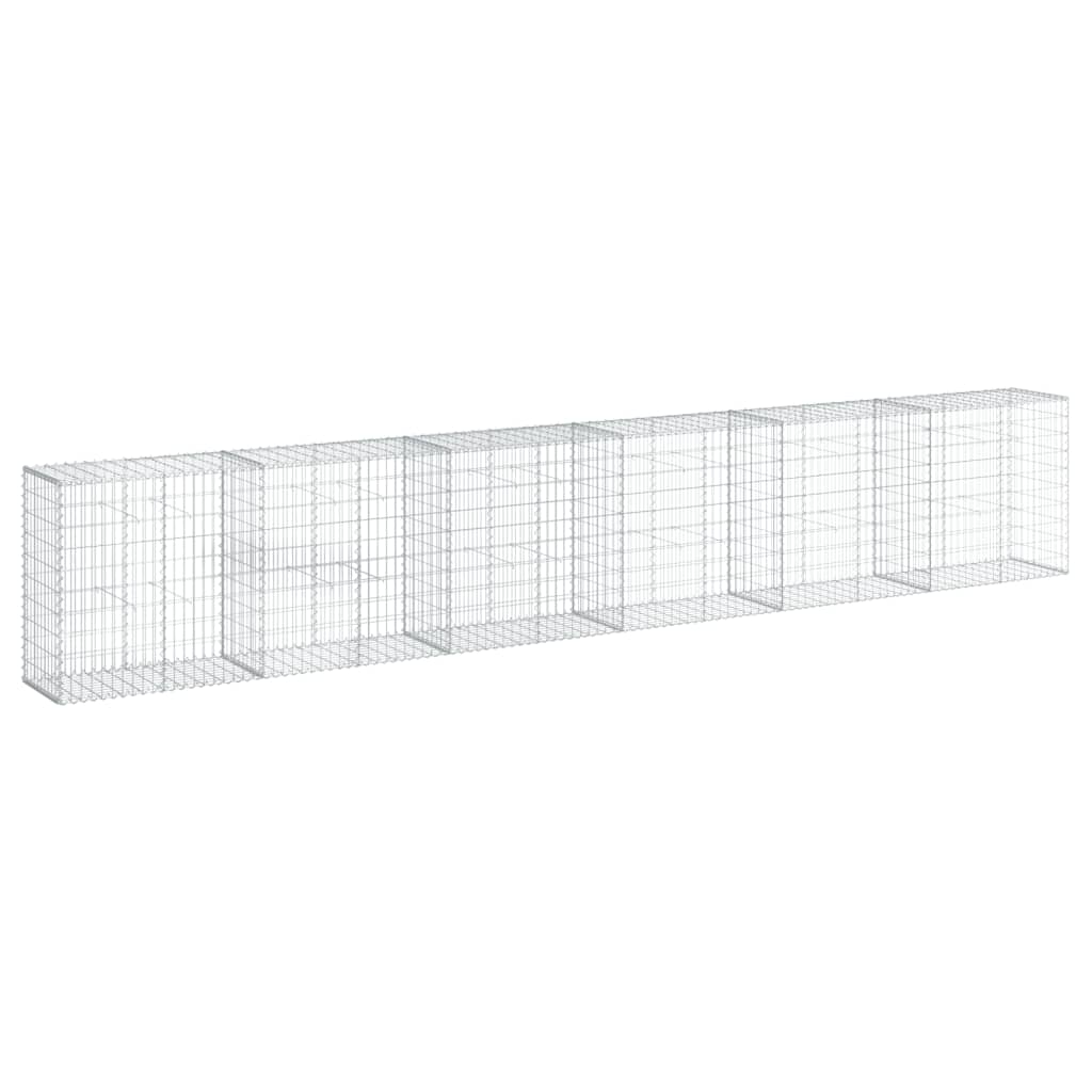 vidaXL Gabion Basket with Cover 600x50x100 cm Galvanised Iron 2
