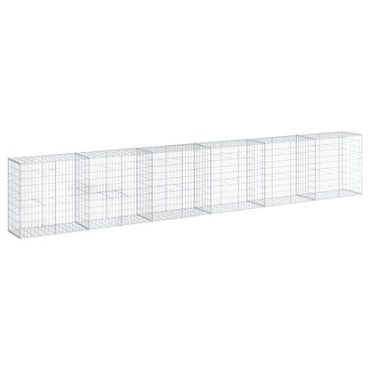 vidaXL Gabion Basket with Cover 600x50x100 cm Galvanised Iron 2