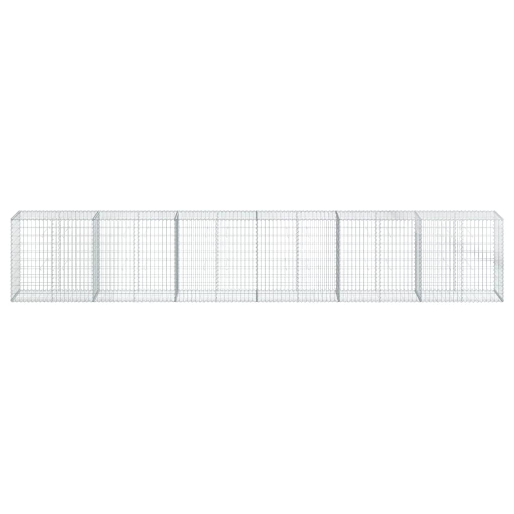 vidaXL Gabion Basket with Cover 600x50x100 cm Galvanised Iron 3