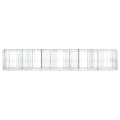 vidaXL Gabion Basket with Cover 600x50x100 cm Galvanised Iron 3