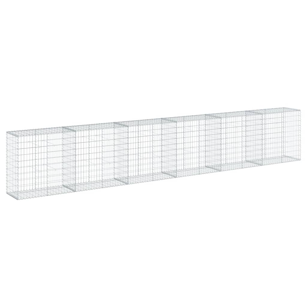 vidaXL Gabion Basket with Cover 600x50x100 cm Galvanised Iron 5