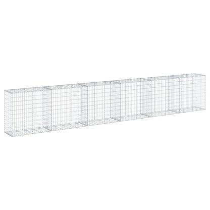 vidaXL Gabion Basket with Cover 600x50x100 cm Galvanised Iron 5