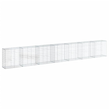 vidaXL Gabion Basket with Cover 700x50x100 cm Galvanised Iron 2