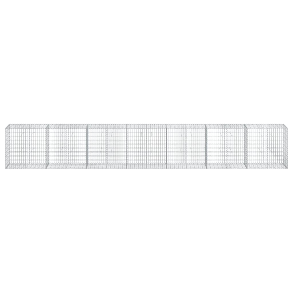 vidaXL Gabion Basket with Cover 700x50x100 cm Galvanised Iron 3