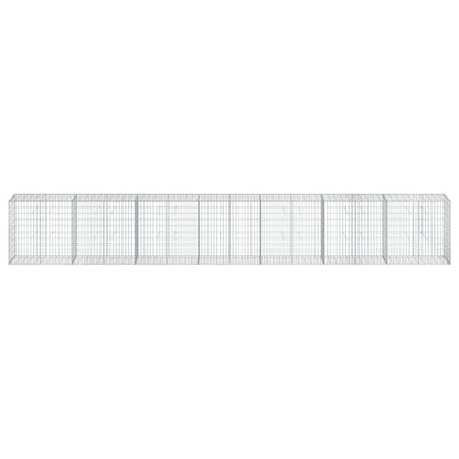 vidaXL Gabion Basket with Cover 700x50x100 cm Galvanised Iron 3
