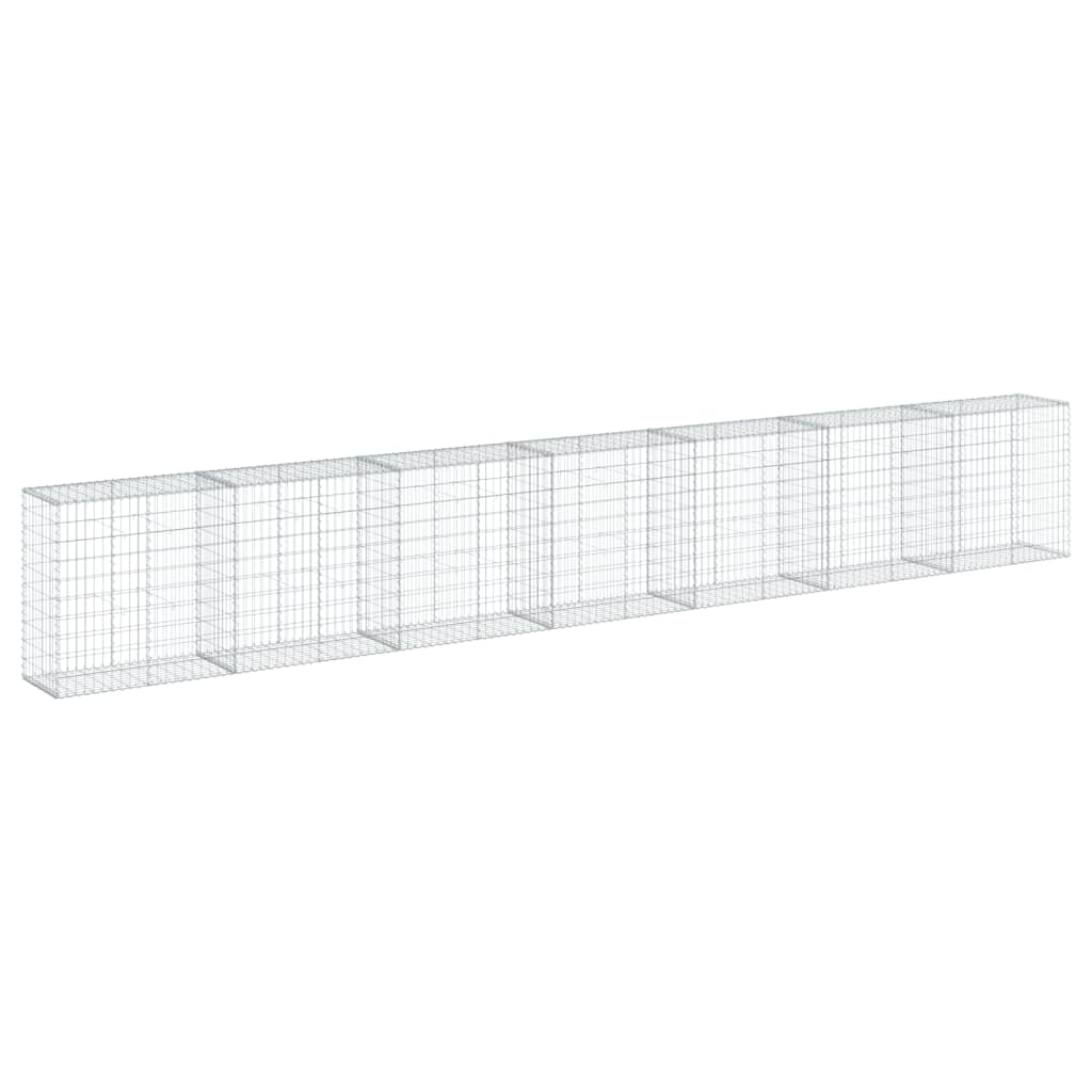 vidaXL Gabion Basket with Cover 700x50x100 cm Galvanised Iron 5