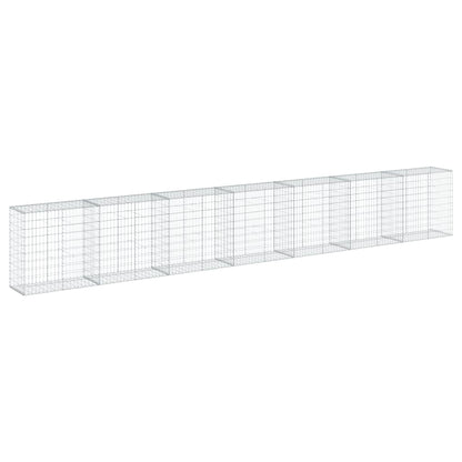 vidaXL Gabion Basket with Cover 700x50x100 cm Galvanised Iron 5