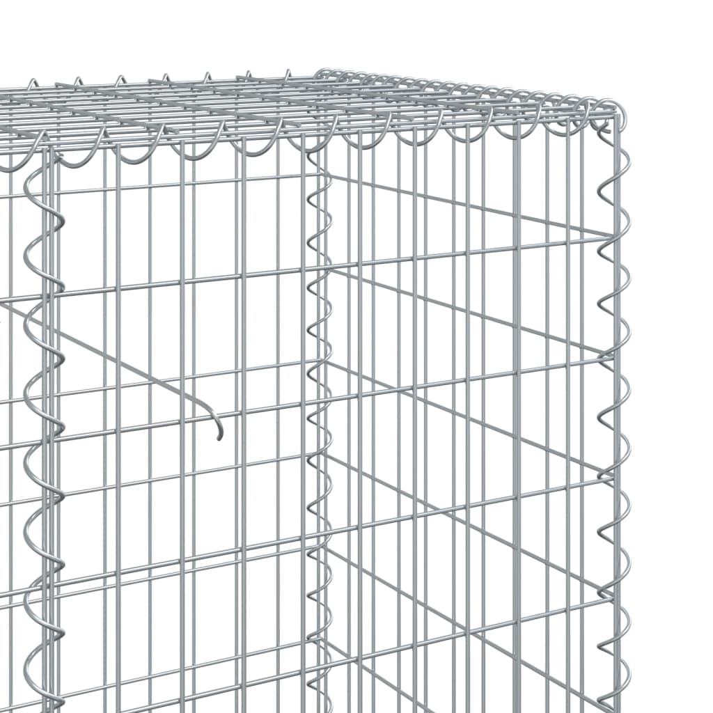vidaXL Gabion Basket with Cover 700x50x100 cm Galvanised Iron 6