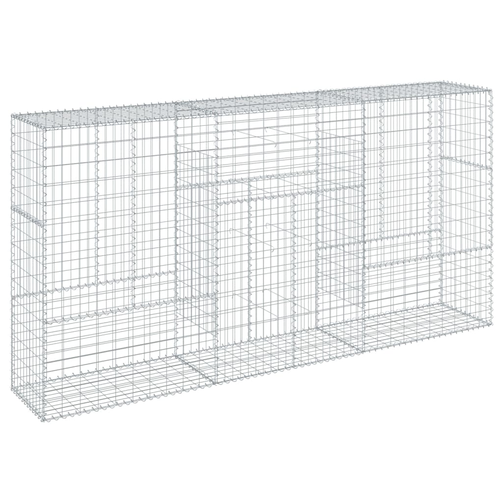 vidaXL Gabion Basket with Cover 300x50x150 cm Galvanised Iron 2
