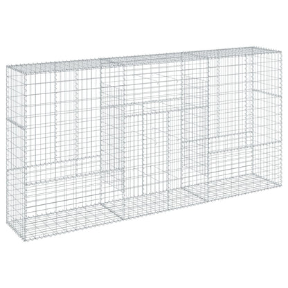 vidaXL Gabion Basket with Cover 300x50x150 cm Galvanised Iron 2