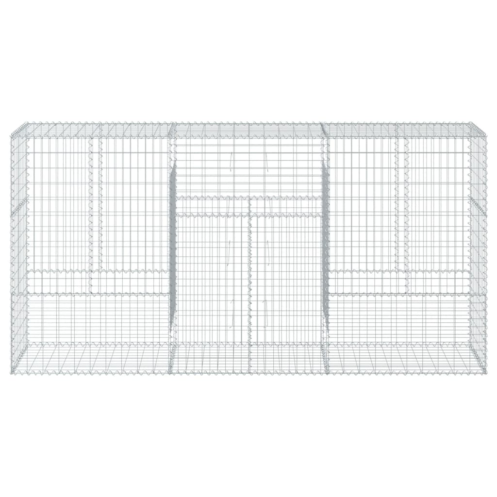 vidaXL Gabion Basket with Cover 300x50x150 cm Galvanised Iron 3