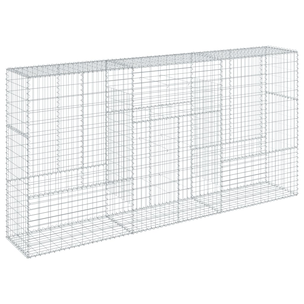 vidaXL Gabion Basket with Cover 300x50x150 cm Galvanised Iron 4
