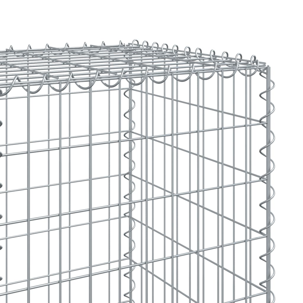 vidaXL Gabion Basket with Cover 300x50x150 cm Galvanised Iron 6