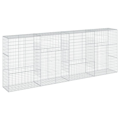 vidaXL Gabion Basket with Cover 400x50x150 cm Galvanised Iron 2