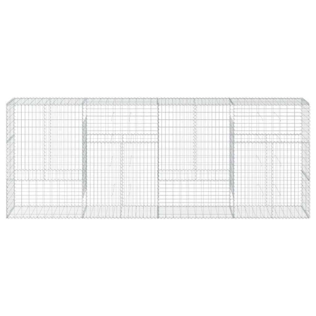 vidaXL Gabion Basket with Cover 400x50x150 cm Galvanised Iron 3