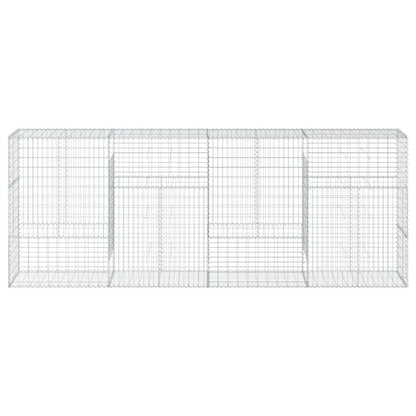 vidaXL Gabion Basket with Cover 400x50x150 cm Galvanised Iron 3