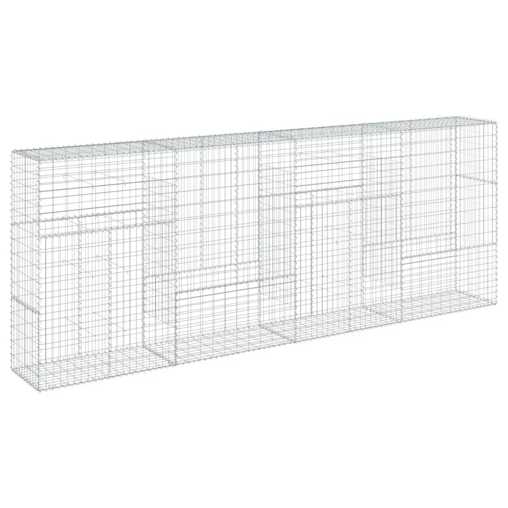vidaXL Gabion Basket with Cover 400x50x150 cm Galvanised Iron 5