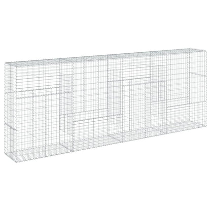 vidaXL Gabion Basket with Cover 400x50x150 cm Galvanised Iron 5