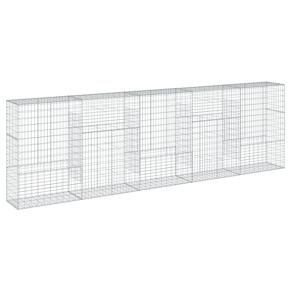 vidaXL Gabion Basket with Cover 500x50x150 cm Galvanised Iron 2