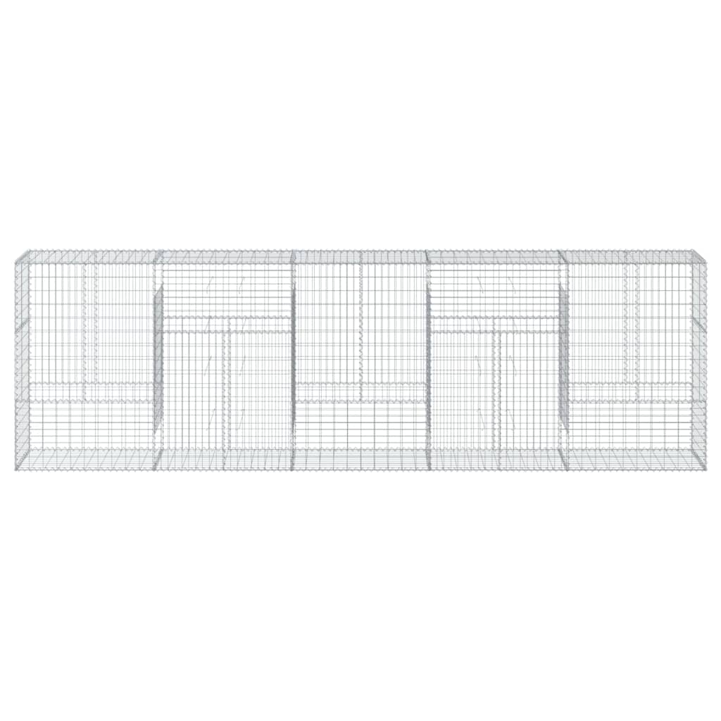 vidaXL Gabion Basket with Cover 500x50x150 cm Galvanised Iron 3