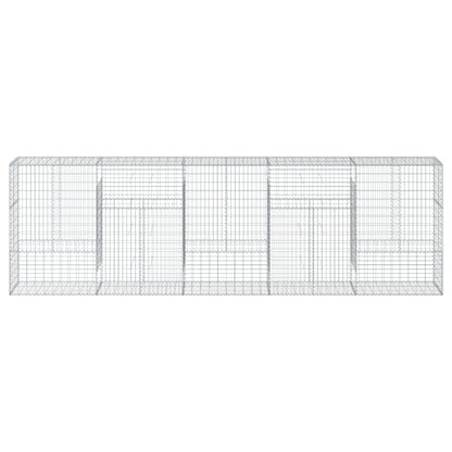 vidaXL Gabion Basket with Cover 500x50x150 cm Galvanised Iron 3