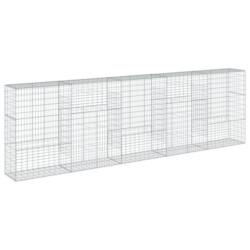 vidaXL Gabion Basket with Cover 500x50x150 cm Galvanised Iron 5