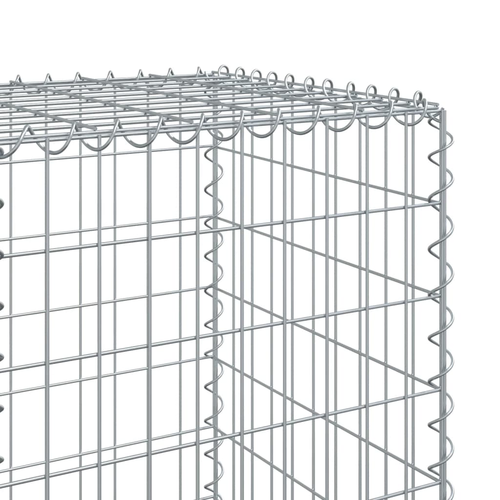 vidaXL Gabion Basket with Cover 500x50x150 cm Galvanised Iron 6