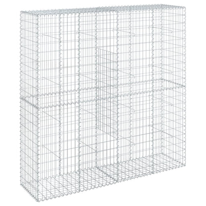 vidaXL Gabion Basket with Cover 200x50x200 cm Galvanised Iron 2