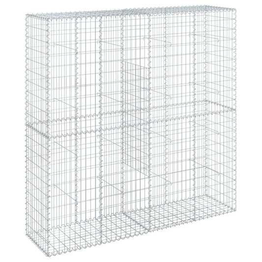 vidaXL Gabion Basket with Cover 200x50x200 cm Galvanised Iron 2