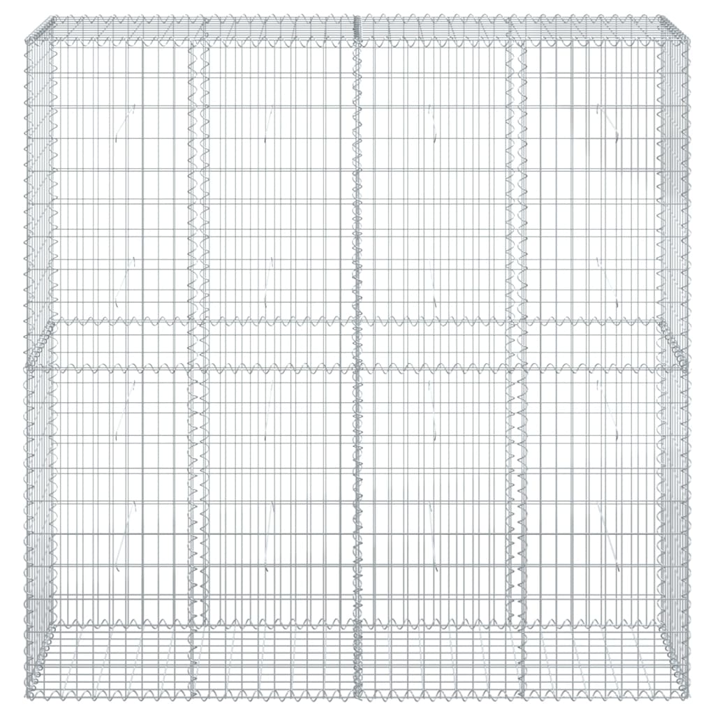 vidaXL Gabion Basket with Cover 200x50x200 cm Galvanised Iron 3