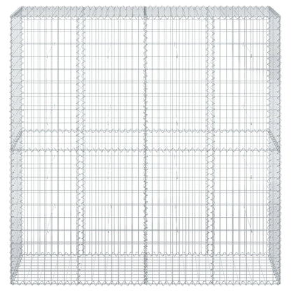 vidaXL Gabion Basket with Cover 200x50x200 cm Galvanised Iron 3