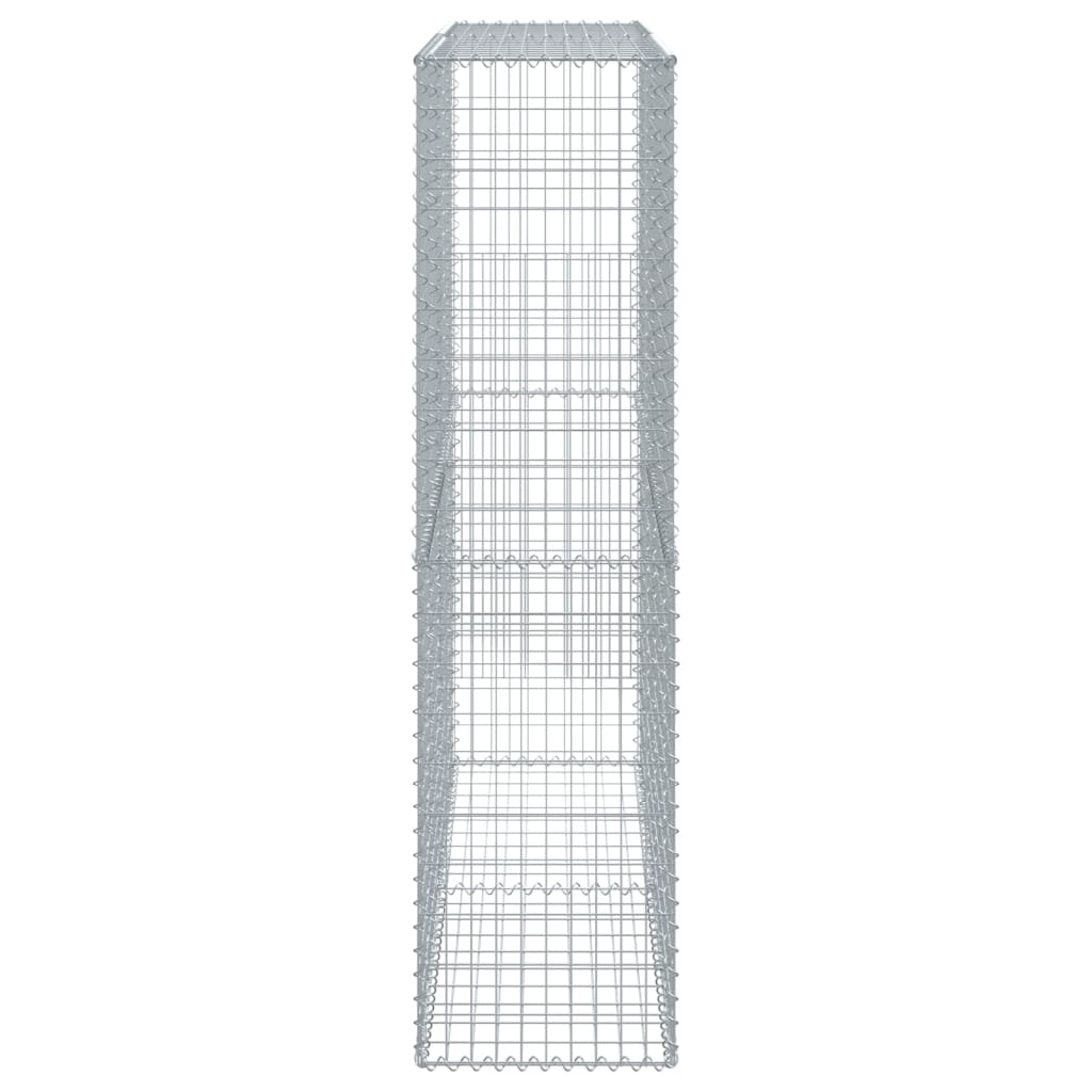 vidaXL Gabion Basket with Cover 200x50x200 cm Galvanised Iron 4