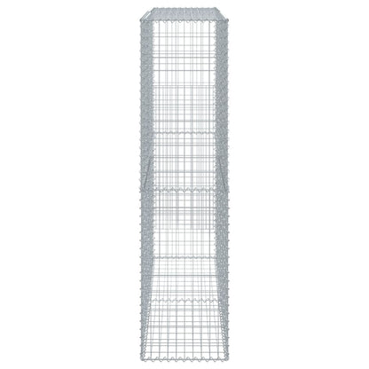 vidaXL Gabion Basket with Cover 200x50x200 cm Galvanised Iron 4