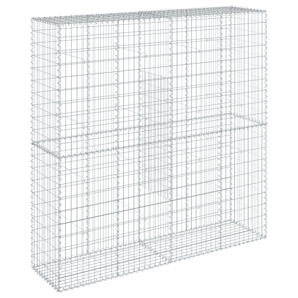 vidaXL Gabion Basket with Cover 200x50x200 cm Galvanised Iron 5