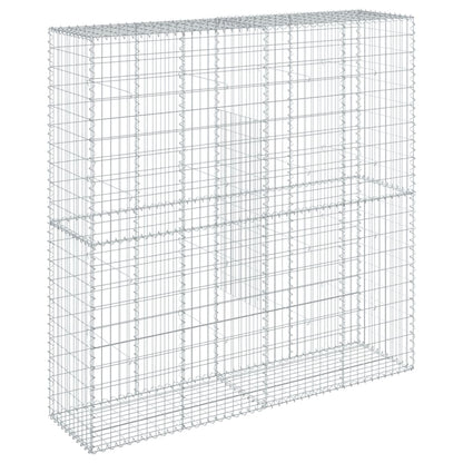 vidaXL Gabion Basket with Cover 200x50x200 cm Galvanised Iron 5