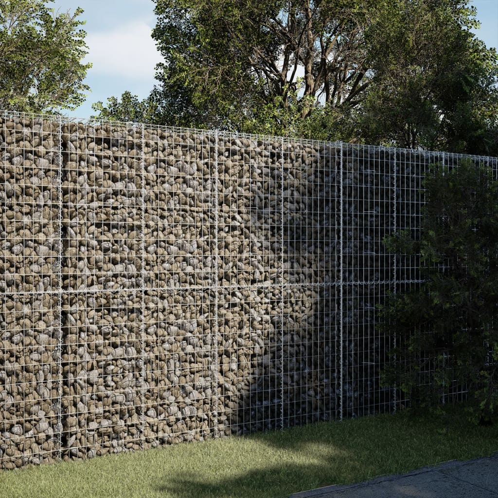 vidaXL Gabion Basket with Cover 200x50x200 cm Galvanised Iron 1