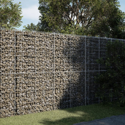 vidaXL Gabion Basket with Cover 200x50x200 cm Galvanised Iron 1
