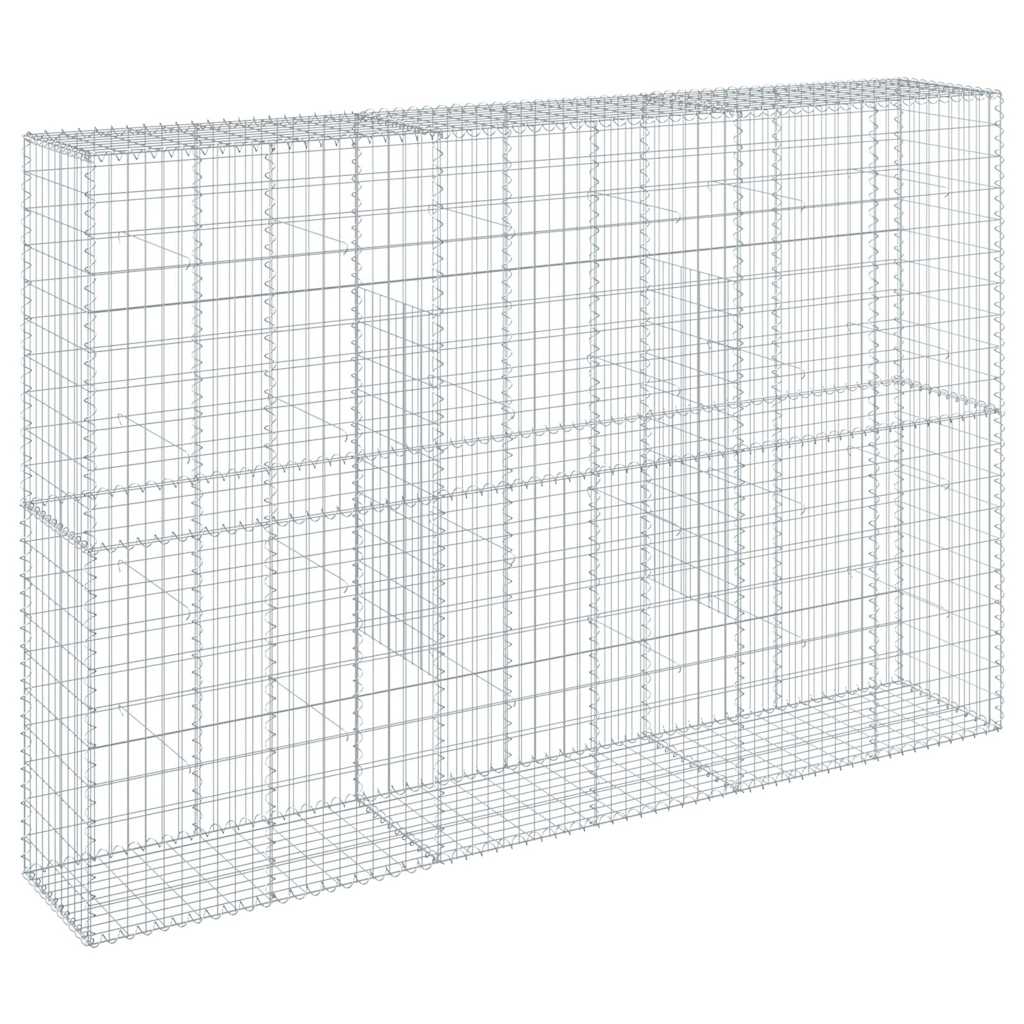 vidaXL Gabion Basket with Cover 300x50x200 cm Galvanised Iron 2