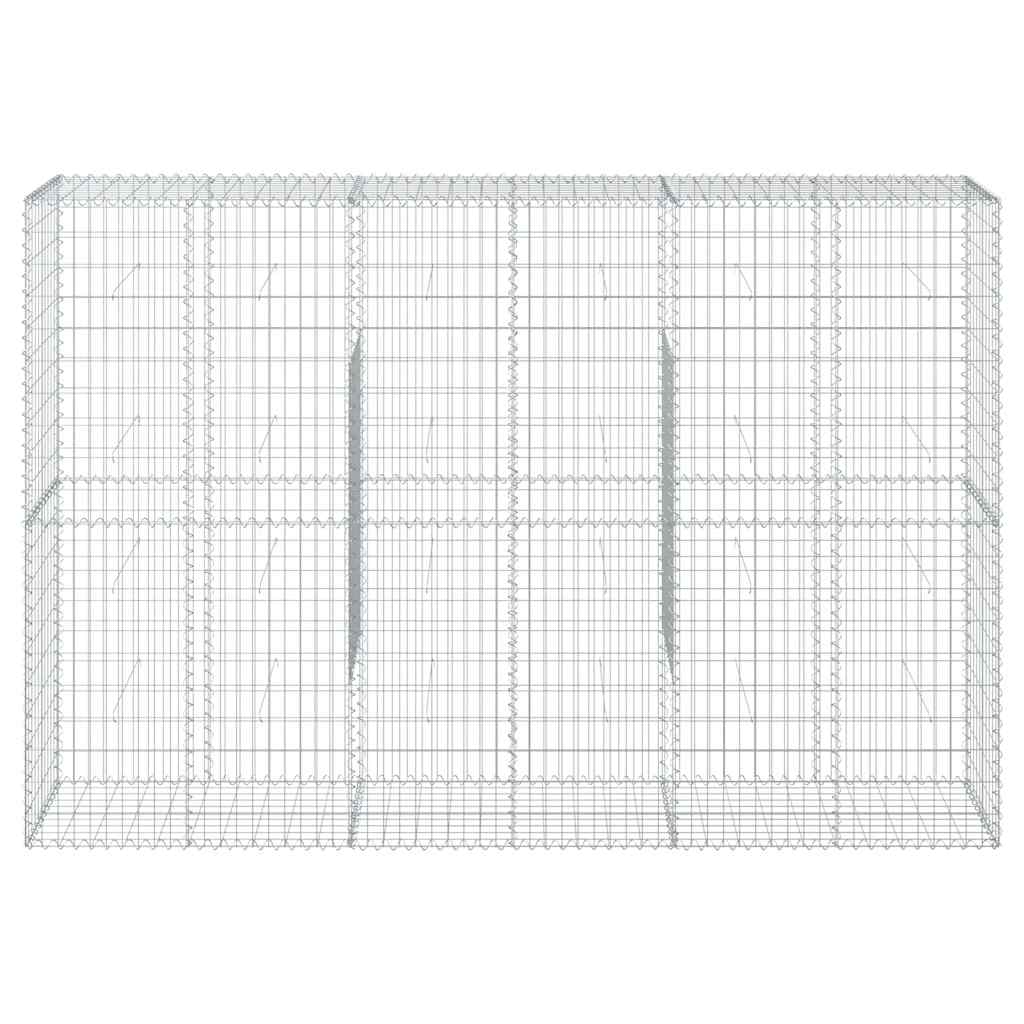 vidaXL Gabion Basket with Cover 300x50x200 cm Galvanised Iron 3