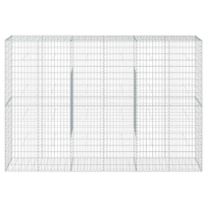 vidaXL Gabion Basket with Cover 300x50x200 cm Galvanised Iron 3