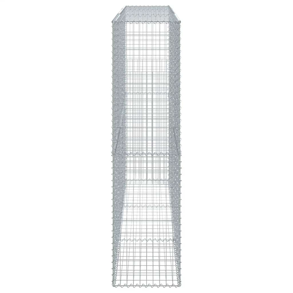 vidaXL Gabion Basket with Cover 300x50x200 cm Galvanised Iron 4
